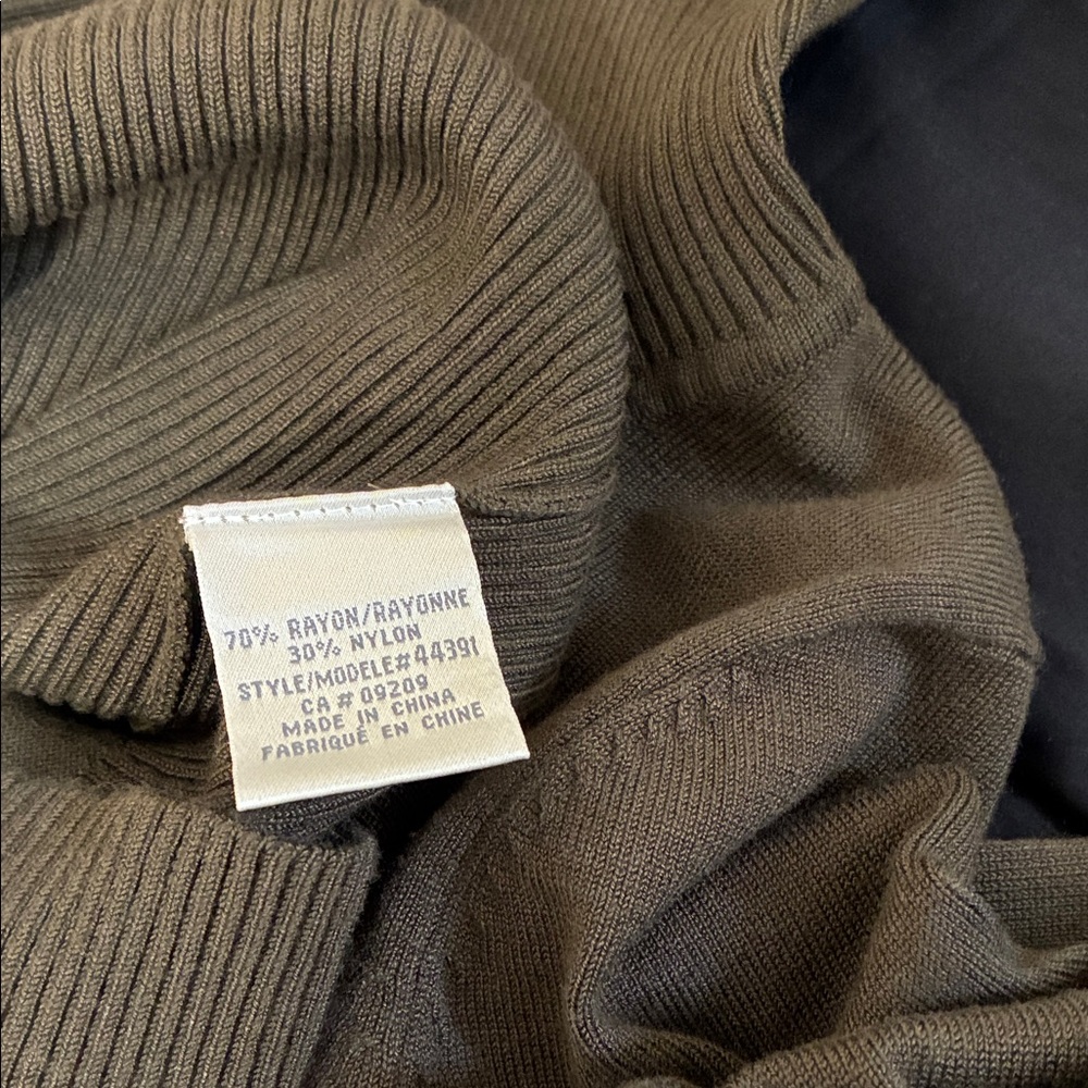 Cleo Dark Olive Cowl Neck Sweater; Soft Rayon Blend; Size: XSP - Picture 7 of 10
